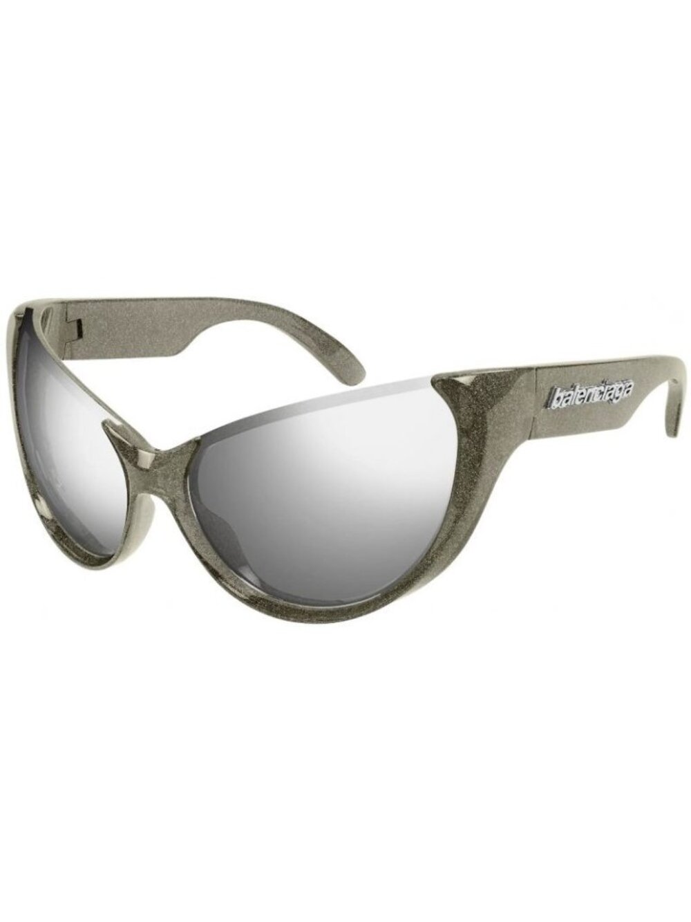 NEW BALENCIAGA SUNGLASSES BB0201S 002 WOMEN OVERSIZED BROWN/SILVER MIRROR EYEWEA
